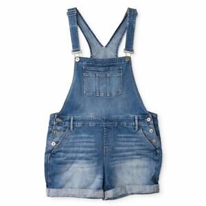 Torrid Denim Short Overalls Women’s Size 16 Medium Wash Adjustable Straps